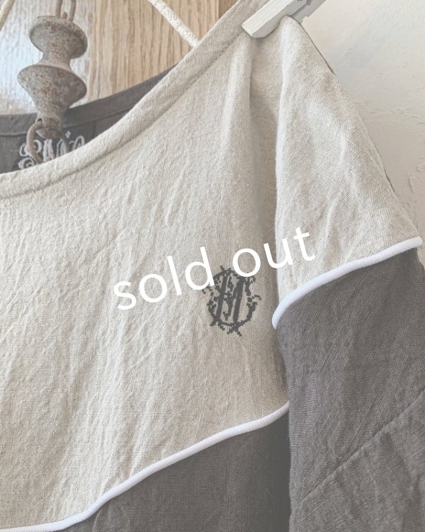 画像3: mifumi／アトリエ刺繍 キャロルのドレス・こげ茶×エクリュ (3)