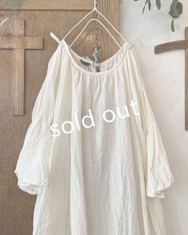 画像2: mifumi/アトリエ刺繍 森のオーバーワンピース・オフ (2)