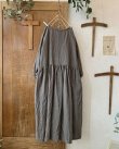 画像5: mifumi／アトリエ刺繍 キャロルのドレス・濃灰×エクリュ (5)