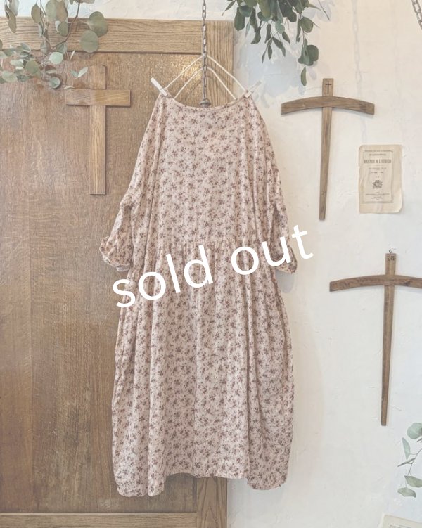 画像5: mifumi/hibinoワンピース・ベージュピンクブーケ (5)