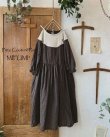 画像1: mifumi／アトリエ刺繍 キャロルのドレス・こげ茶×エクリュ (1)