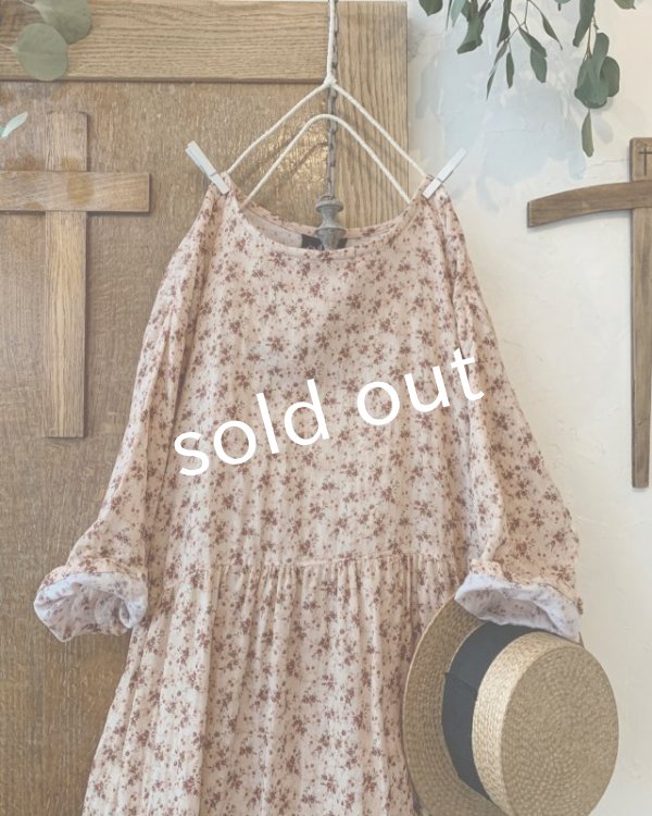 画像2: mifumi/hibinoワンピース・ベージュピンクブーケ (2)