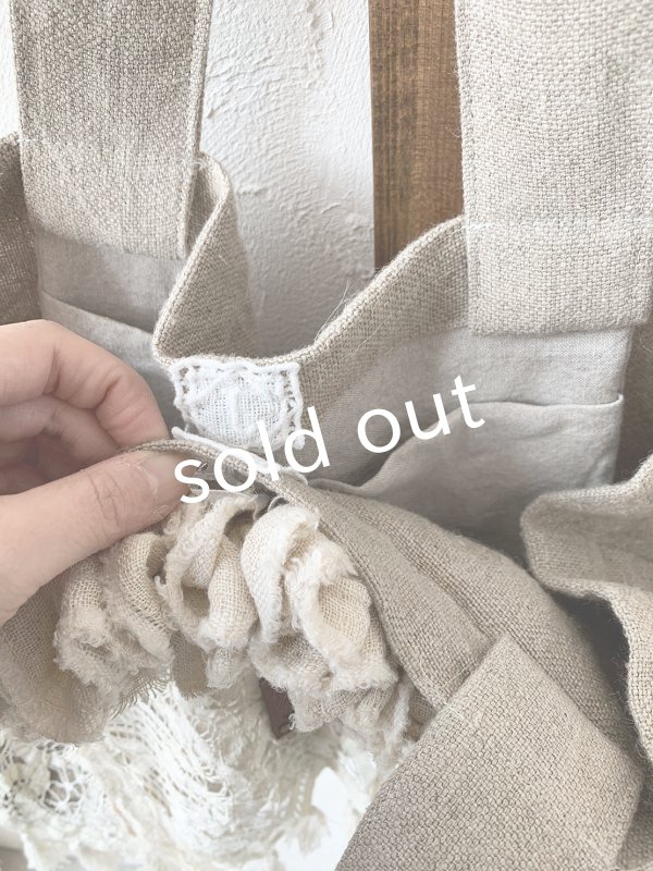 画像12: pollenbienco／アンティークレースのハードマンズリネンバッグ (12)