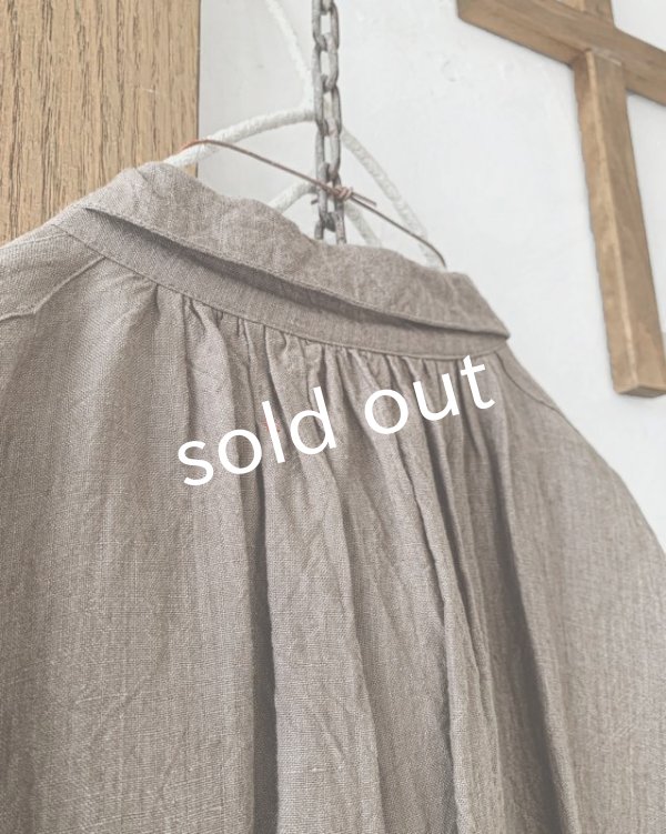 画像5: HALLELUJAH／1890's Bourgeron 羊飼いシャツワンピース・ Brown（110cm丈） (5)