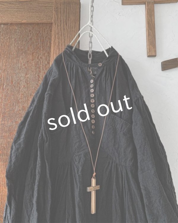 画像5: HALLELUJAH／1890's Bourgeron 羊飼いシャツワンピース・Black（110cm丈） (5)