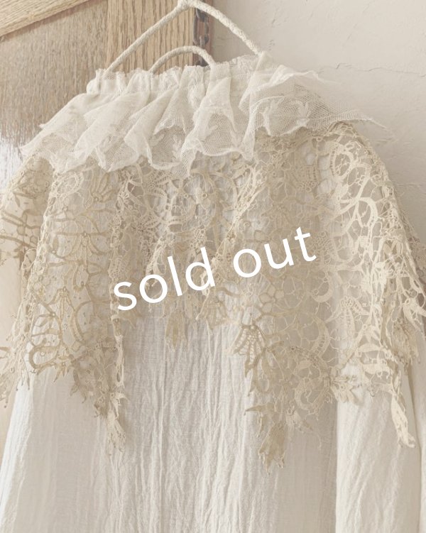 画像10: pollenbienco／アンティークレースのローブドレス (10)