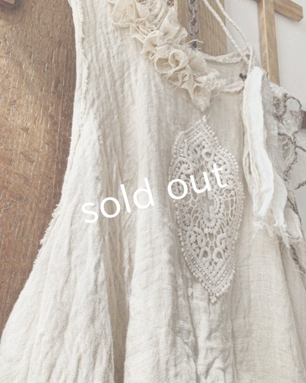 画像4: pollenbienco／アンティークレースのガーゼベスト・b (4)