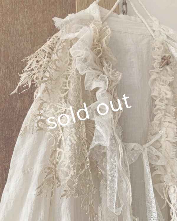 画像3: pollenbienco／アンティークレースのローブドレス (3)
