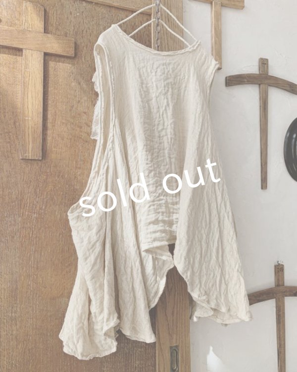 画像8: pollenbienco／アンティークレースのガーゼベスト・b (8)