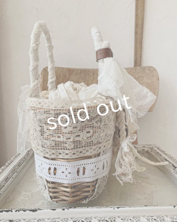 画像4: pollenbienco／アンティークレースと十字架のラウンドバッグ (4)