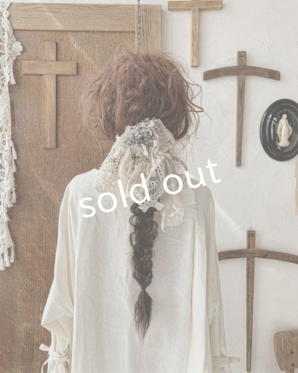 画像4: pollenbienco／アンティークレースと十字架のウィッグバレッタ・B (4)