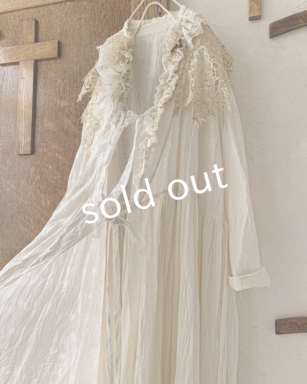 画像5: pollenbienco／アンティークレースのローブドレス (5)