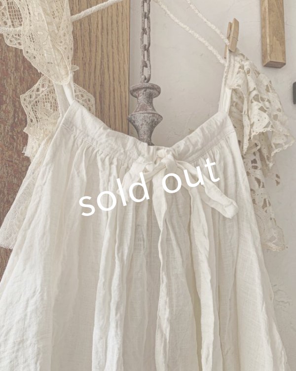 画像7: pollenbienco／アンティークレースのギャザーキャミソール (7)