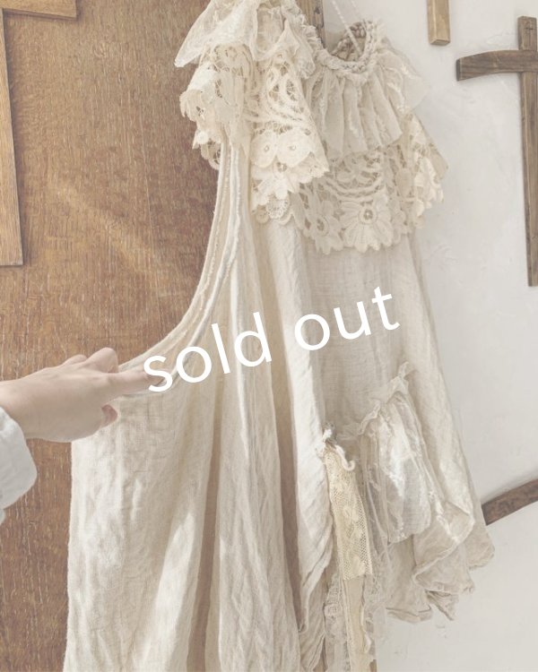 画像5: pollenbienco／アンティークレースのガーゼベスト・a (5)