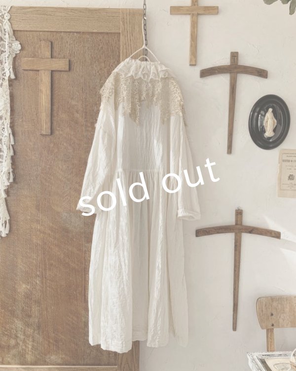 画像9: pollenbienco／アンティークレースのローブドレス (9)