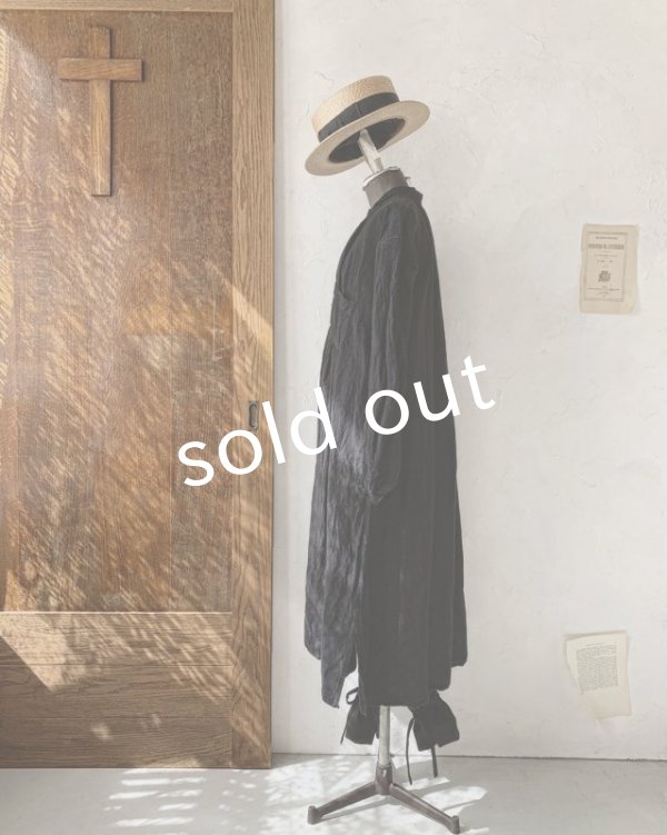 画像2: HALLELUJAH／1890's Bourgeron 羊飼いシャツワンピース・Black（110cm丈） (2)