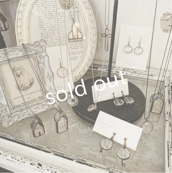 画像7: caco grass works/ヴィンテージガラスボタンのピアス・C (7)