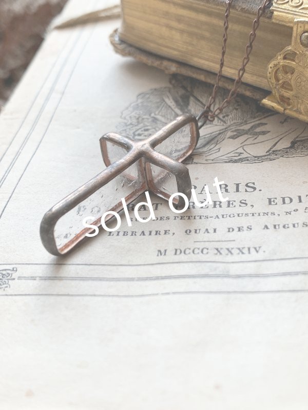 画像2: caco grass works/クロスペンダント・copper(大) (2)