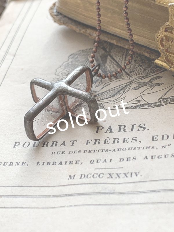 画像2: caco grass works/クロスペンダント・copper(小) (2)