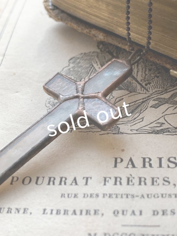 画像6: caco grass works/ステンドグラスのクロスペンダント (6)