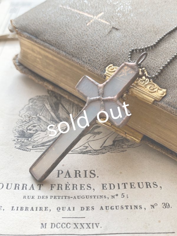 画像3: caco grass works/ステンドグラスのクロスペンダント (3)