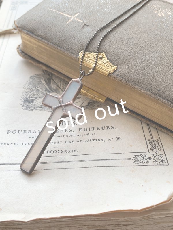 画像4: caco grass works/ステンドグラスのクロスペンダント (4)