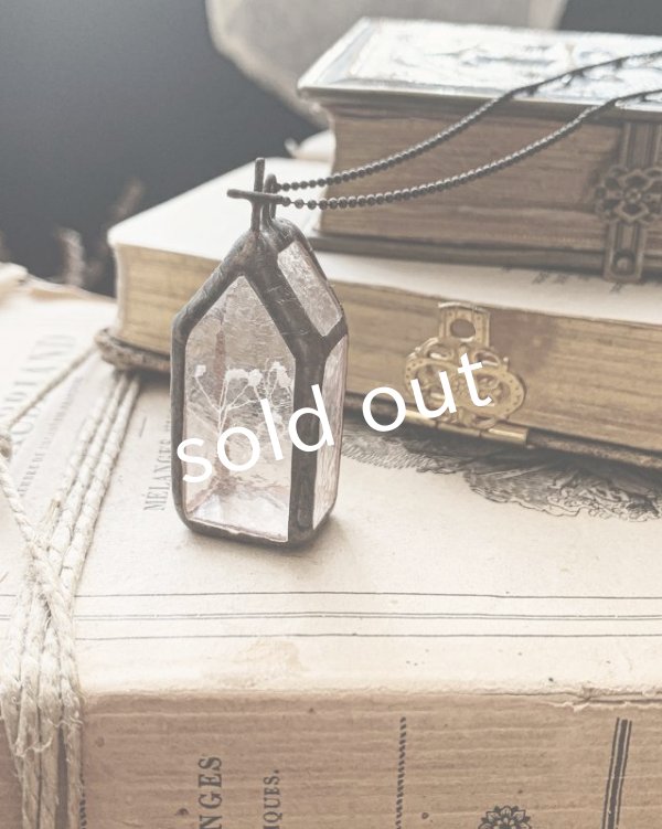 画像6: caco grass works/お花入り教会のペンダント・かすみ草 (6)