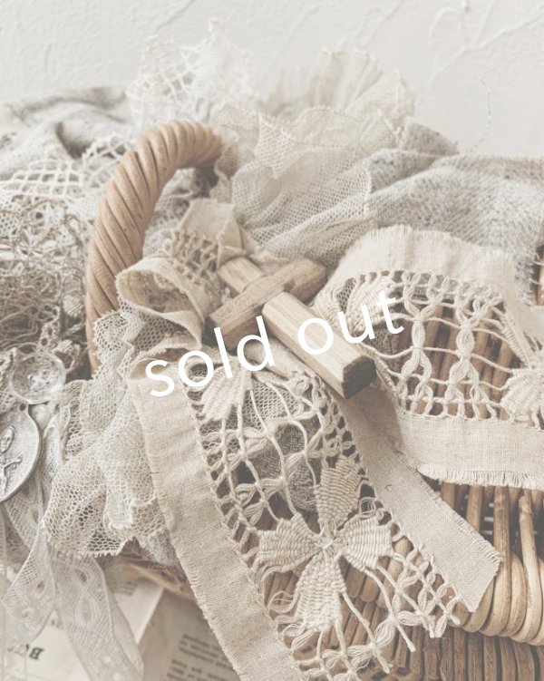 画像8: pollenbienco/アンティークレースのフタ付きバッグ (8)