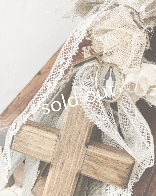 画像5: pollenbienco/十字架とチェコ製ガラスのカボションのネックレス・マリア (5)