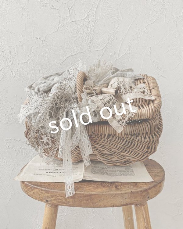 画像10: pollenbienco/アンティークレースのフタ付きバッグ (10)