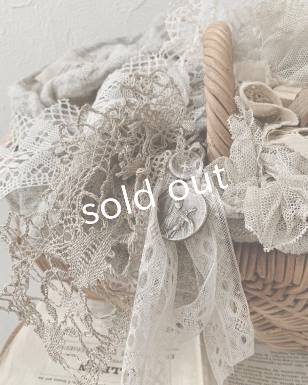画像9: pollenbienco/アンティークレースのフタ付きバッグ (9)