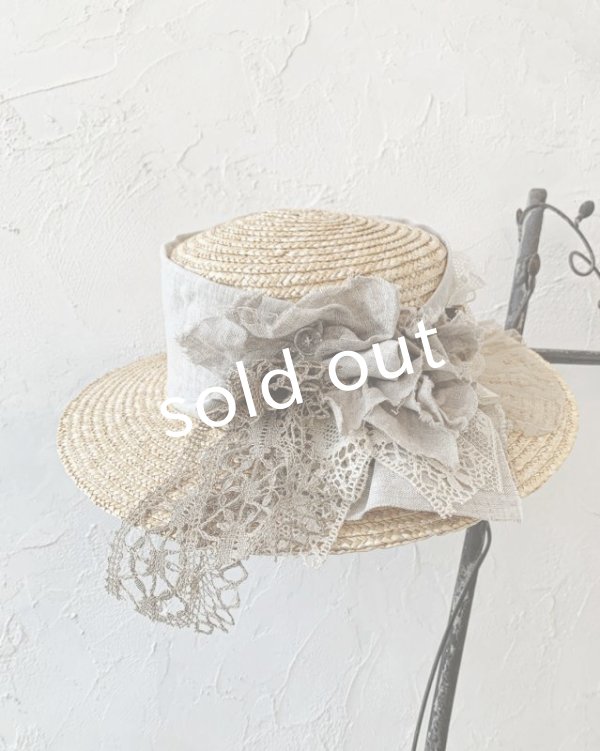 画像2: pollenbienco／アンティークプリーツレースのキャペリン (2)