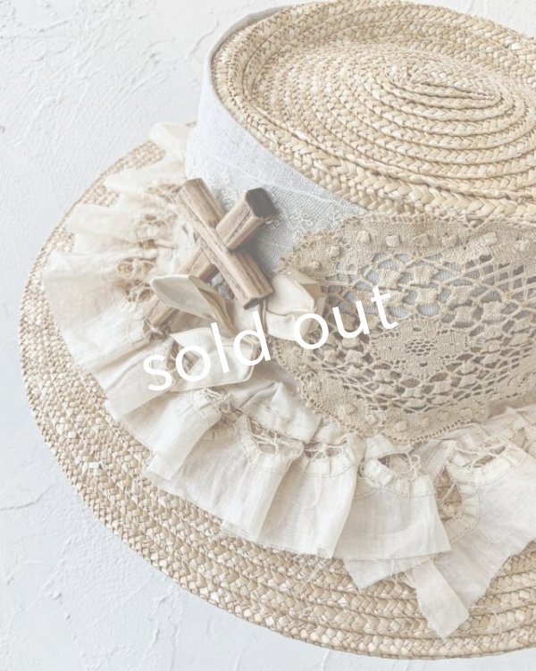 画像2: pollenbienco／アンティークフリルレースと十字架のキャペリン (2)