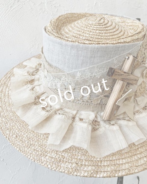 画像3: pollenbienco／アンティークフリルレースと十字架のキャペリン (3)