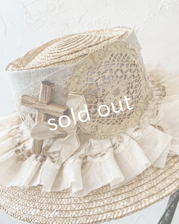 画像4: pollenbienco／アンティークフリルレースと十字架のキャペリン (4)