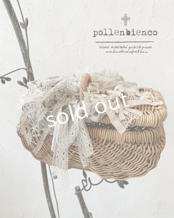 画像11: pollenbienco/アンティークレースのフタ付きバッグ (11)