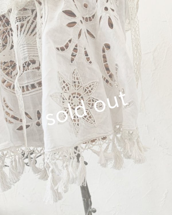 画像8: pollenbienco／アンティークタッセルレースと十字架のバスケット (8)