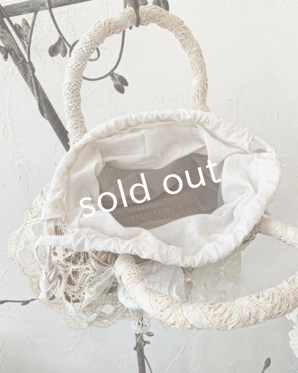 画像8: pollenbienco／アンティークレースと十字架のかごバッグ (8)