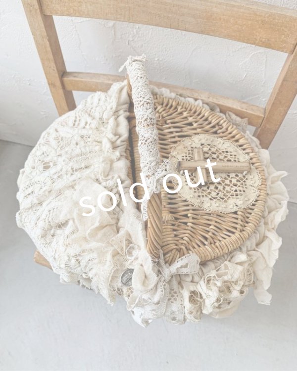 画像10: pollenbienco／アンティークレースと十字架のゆりかごバスケット (10)