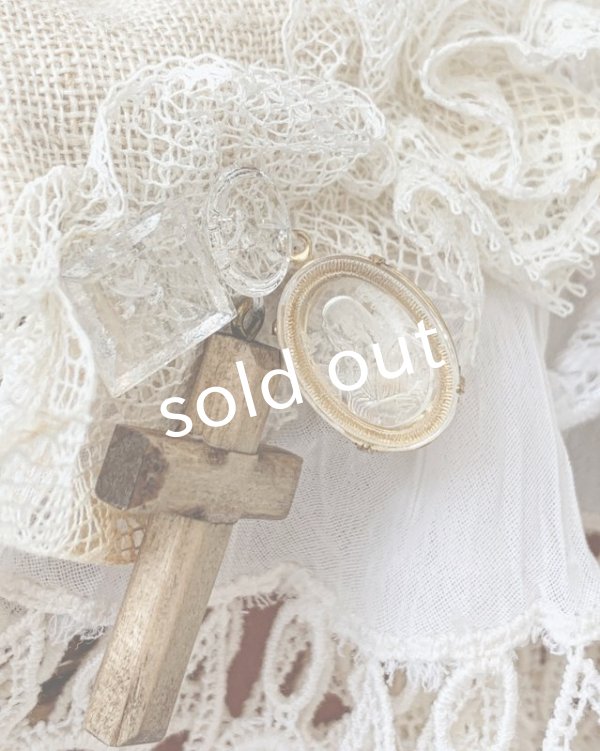 画像4: pollenbienco／アンティークレースとレザーのニーナバッグ (4)