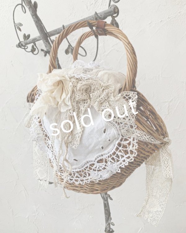画像5: pollenbienco／アンティークレースとレザーのニーナバッグ (5)