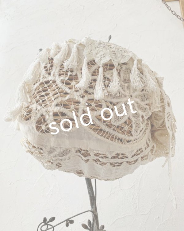 画像9: pollenbienco／アンティークレースと十字架のゆりかごバスケット (9)