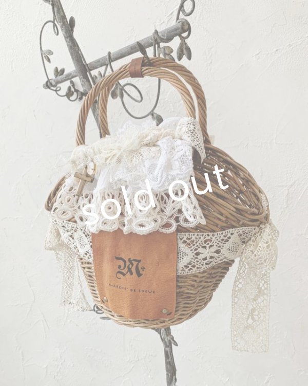 画像2: pollenbienco／アンティークレースとレザーのニーナバッグ (2)