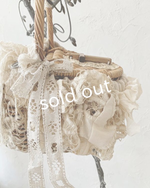 画像7: pollenbienco／アンティークレースと十字架のゆりかごバスケット (7)