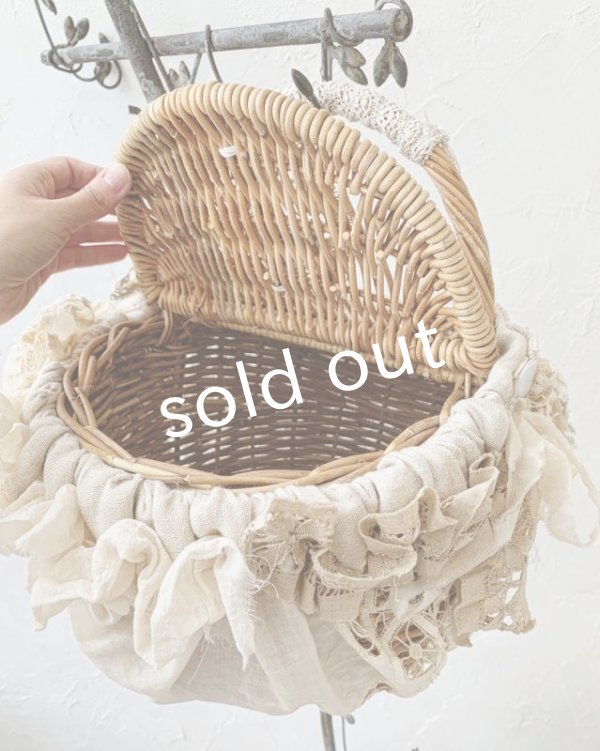 画像4: pollenbienco／アンティークレースと十字架のゆりかごバスケット (4)