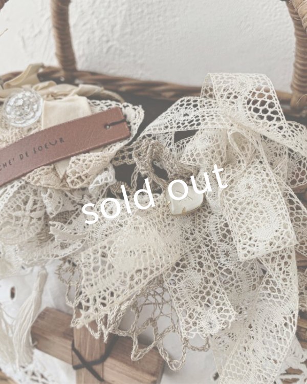 画像4: pollenbienco／アンティークレースと十字架のかごバッグ (4)