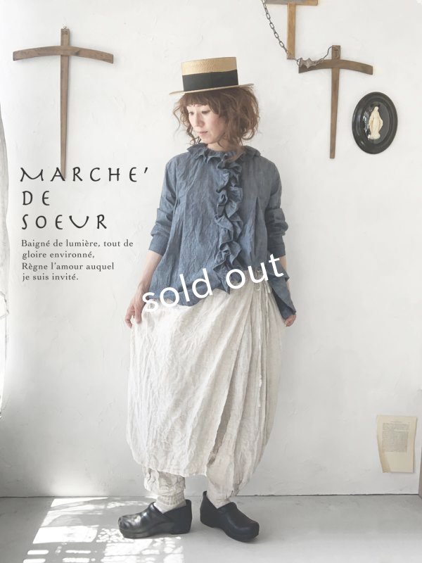 画像1: MARCHE' DE SOEUR／フローフリルジャケット・ダンガリー (1)