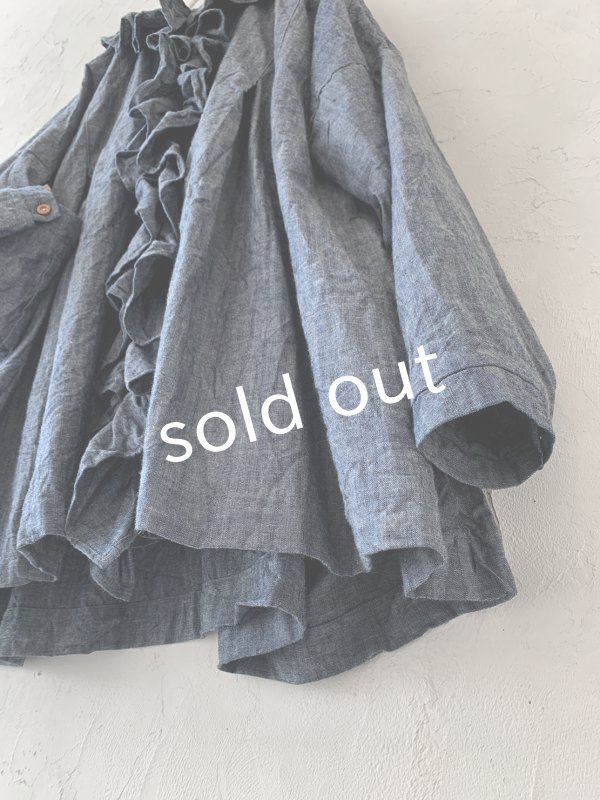 画像9: MARCHE' DE SOEUR／フローフリルジャケット・ダンガリー (9)