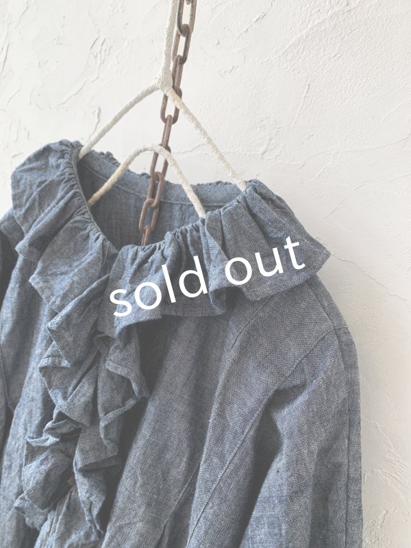 画像6: MARCHE' DE SOEUR／フローフリルジャケット・ダンガリー (6)