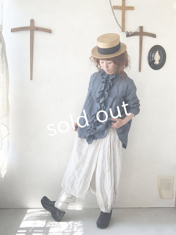 画像11: MARCHE' DE SOEUR／タブリエパンツ・ヘリンボン生成り (11)